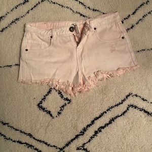Light pink jean shorts!